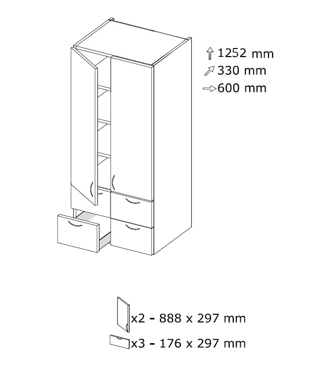 Komero NSP 6 L 600 x K 1252 Komero NSP 6 L 600 x K 1252